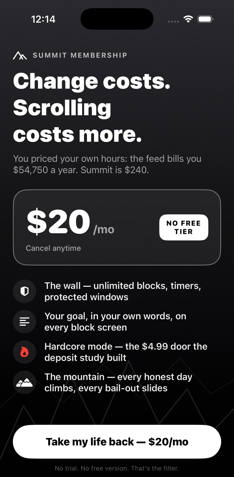 Membership — Summit pricing